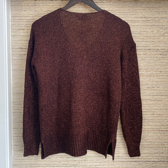 NWT LOFT Sweater in Wine Gold Shimmer - Picture 3 of 5